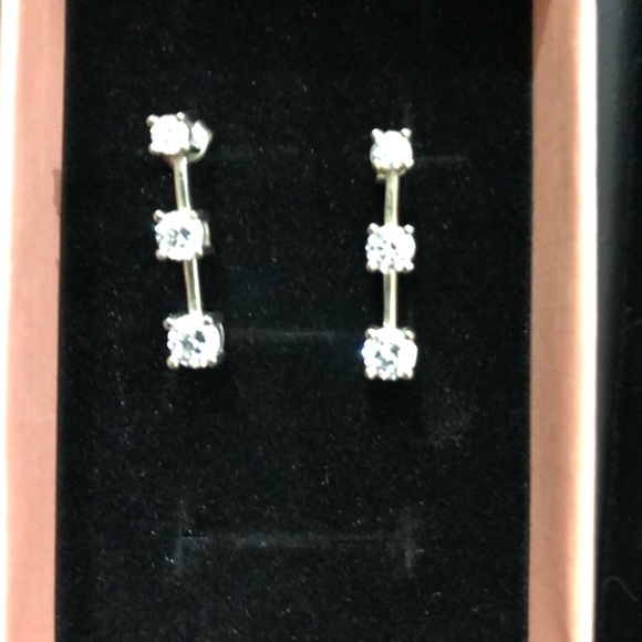3 Stone (CZ) Earrings - Picture 2 of 14